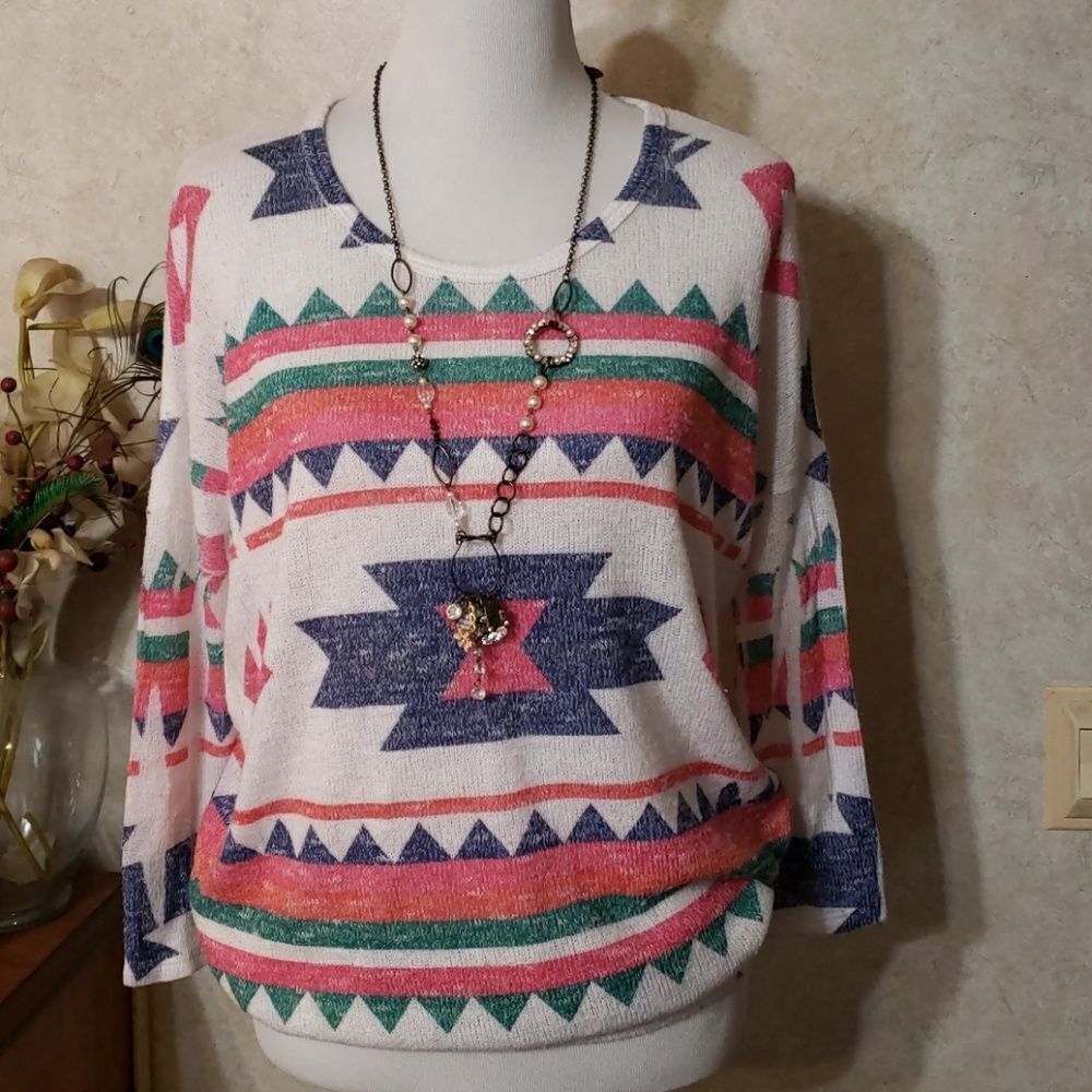 Moa moa Aztec Loose knit sweater